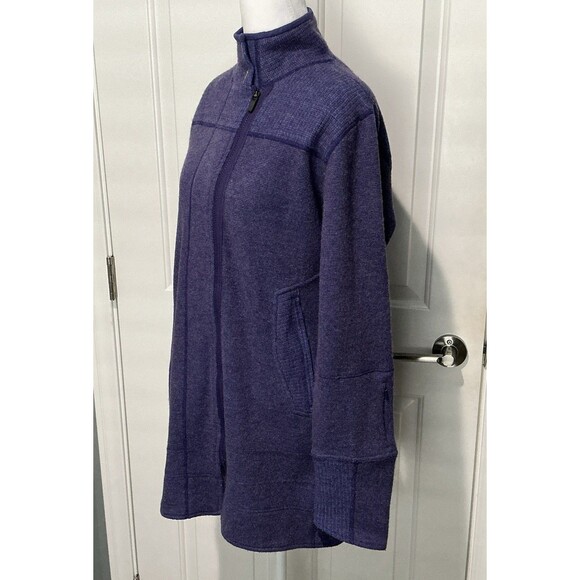 Title Nine Sweater Jacket Tunic Wool Blend Purple Women’s Size Large - Picture 6 of 10